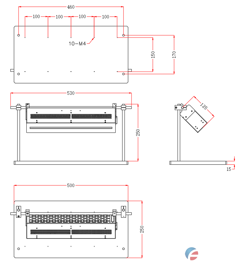 复坦希uvled线光源固定架 led线光源照射头支架 F-UV900-002(图3)